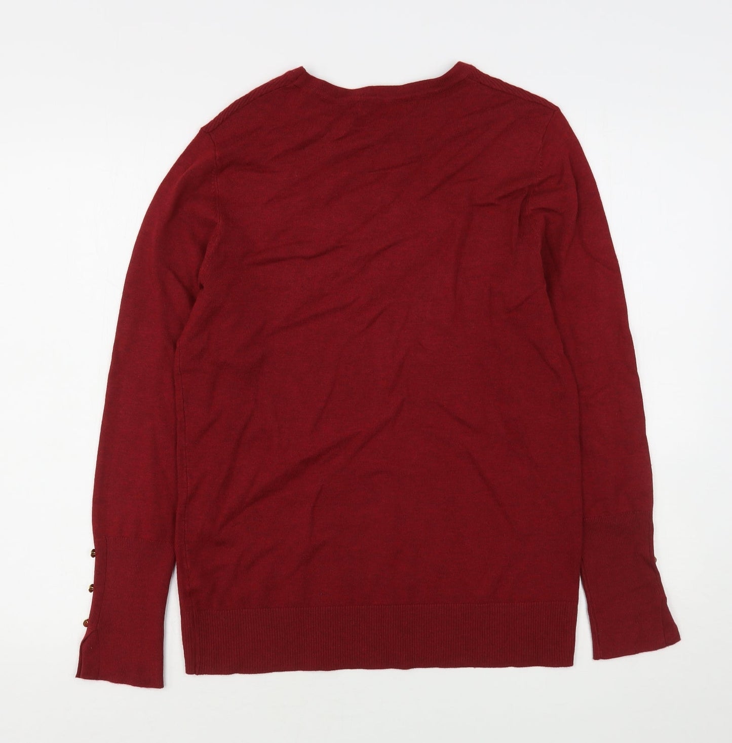Dunnes Stores Womens Red Round Neck  Viscose Pullover Jumper Size M