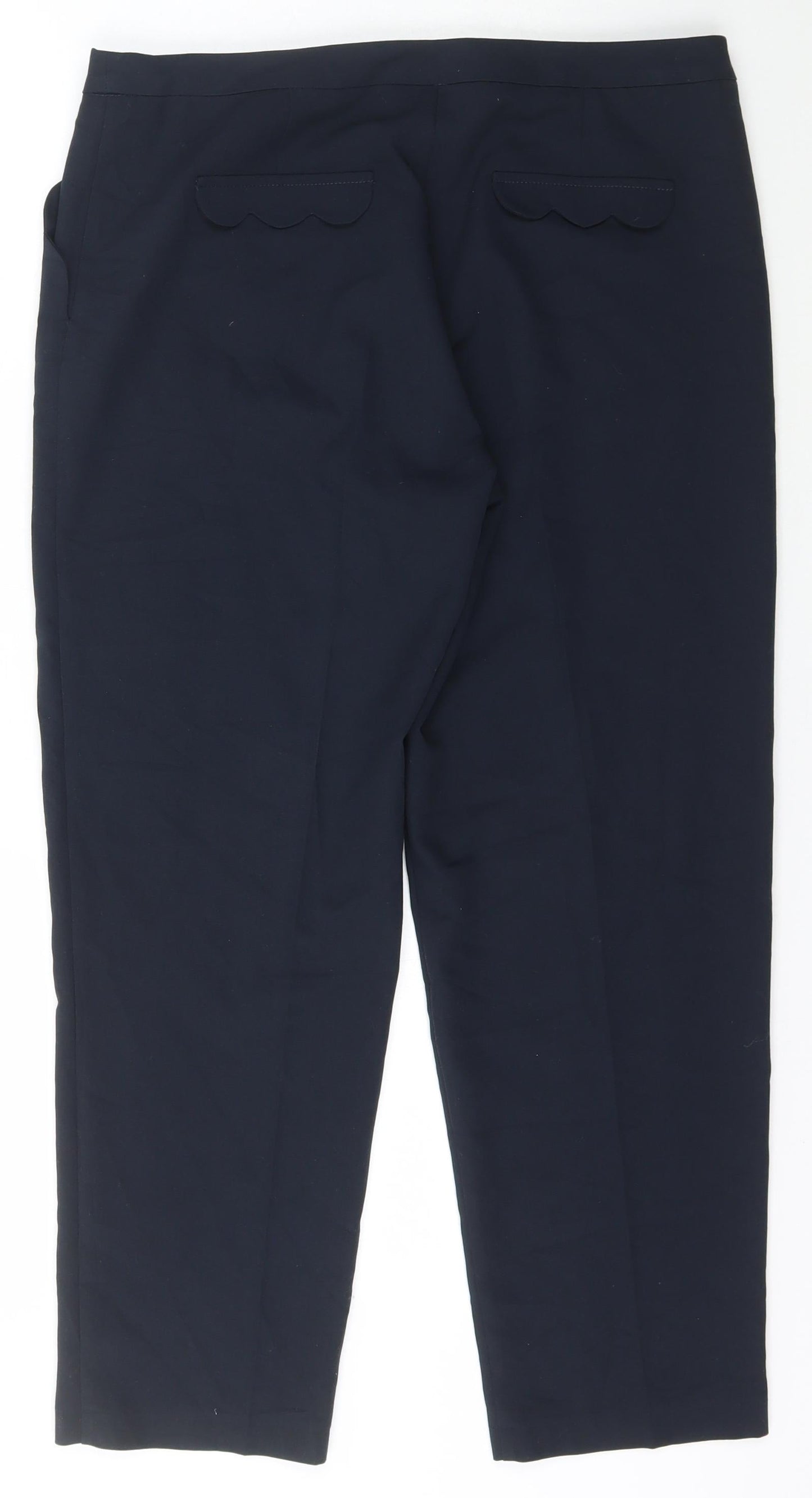 Atmosphere Womens Blue  Polyester Carrot Trousers Size 12 L26 in Regular Hook & Eye