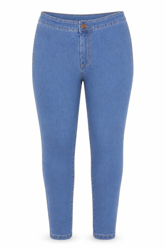 Denim & Co. Womens Blue  Cotton Jegging Jeans Size 12 L25 in Slim Button