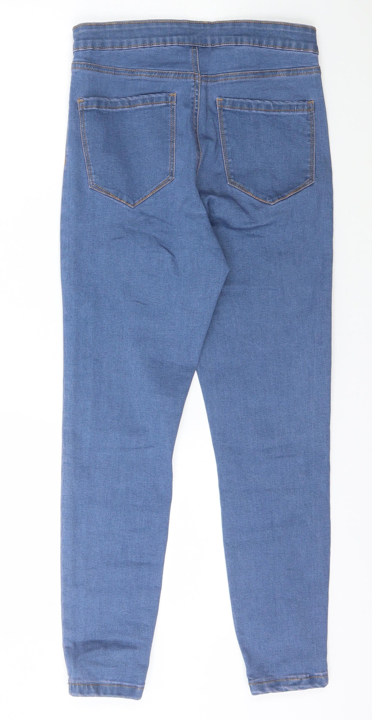 Denim & Co. Womens Blue  Cotton Jegging Jeans Size 12 L25 in Slim Button