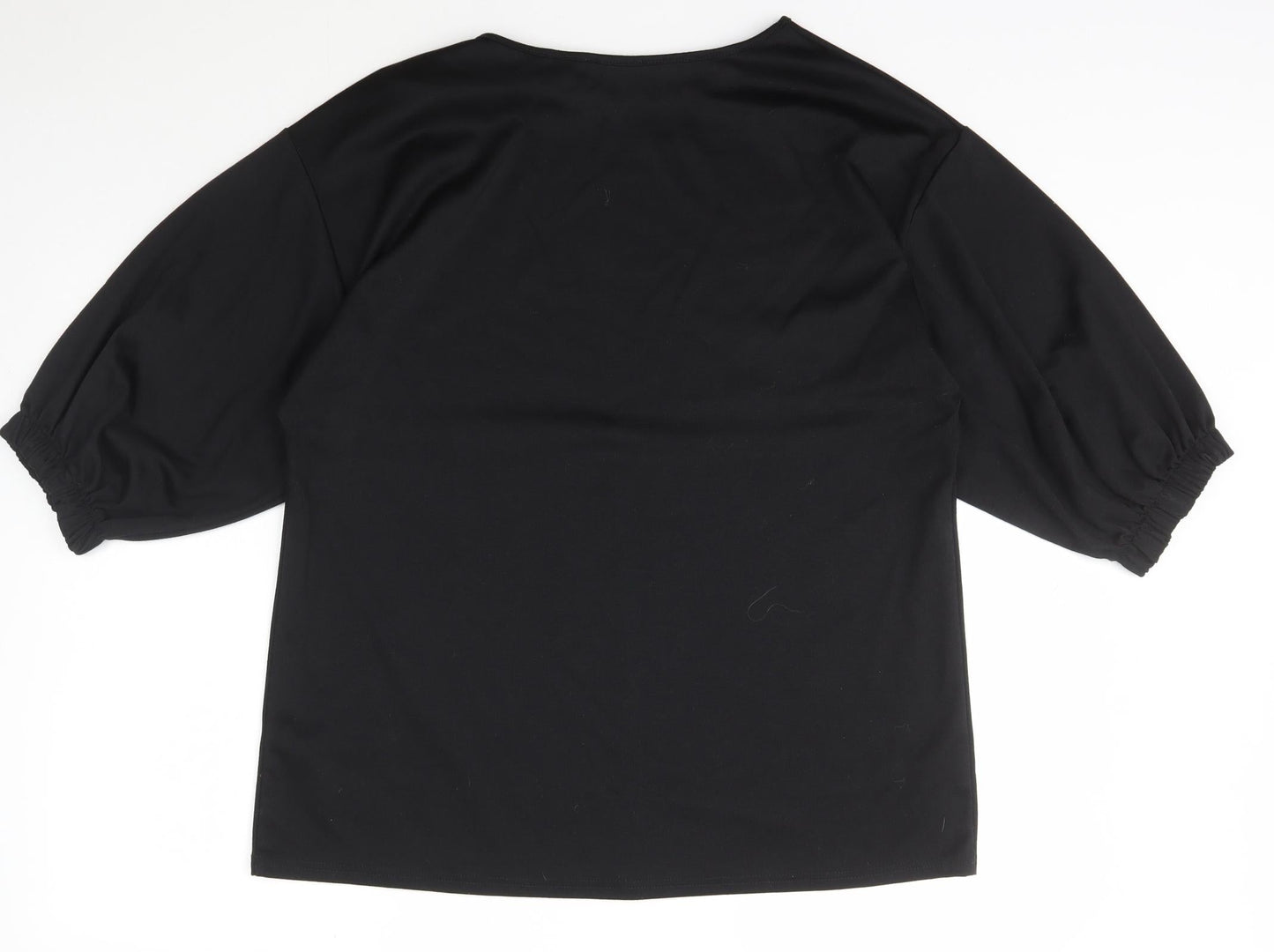 Papaya Womens Black Scoop Neck  Polyester Pullover Jumper Size 14