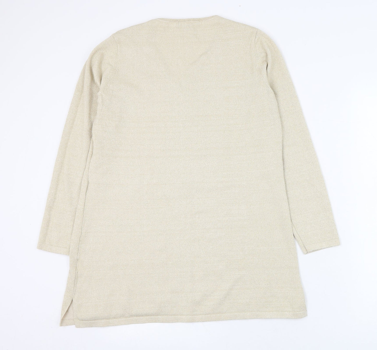 Michele Hope Womens Gold V-Neck  Viscose  Jumper Size 14