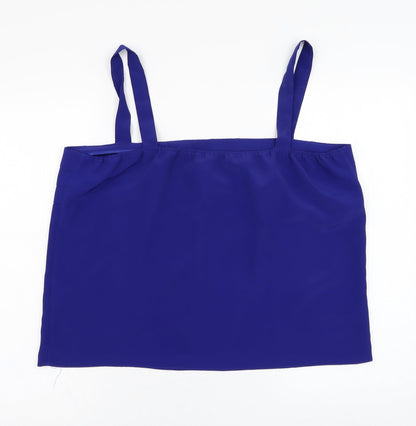 Preloved Vogue Womens Blue  Polyester Basic Tank Size 20 Square Neck - Back