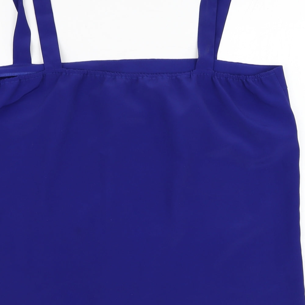 Vogue Womens Blue  Polyester Basic Tank Size 20 Square Neck