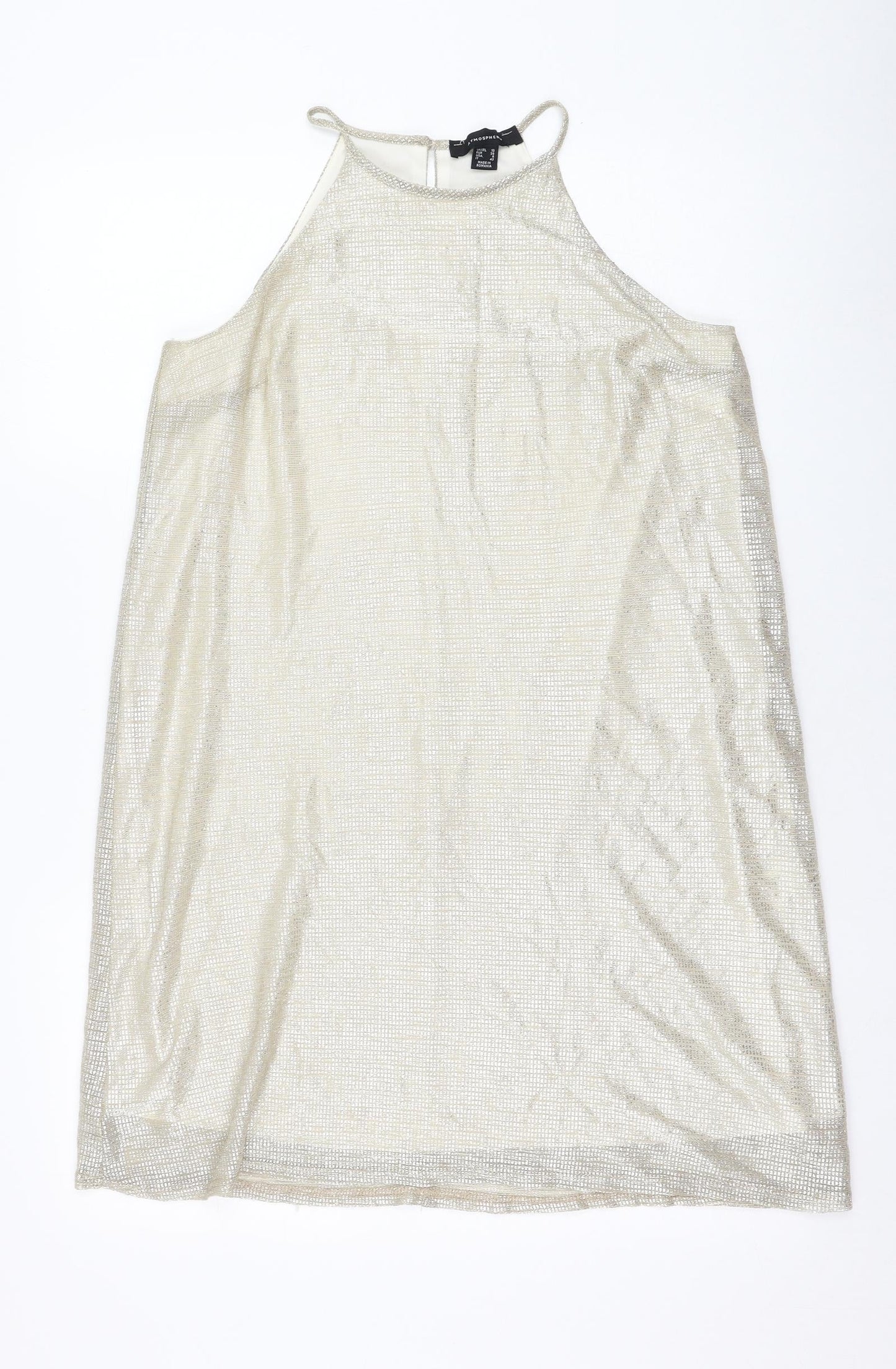Atmosphere Womens Gold  Polyester Basic Tank Size 10 Round Neck