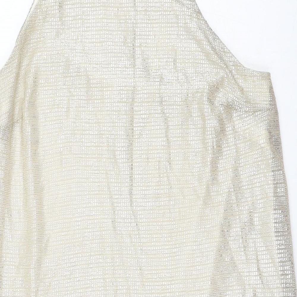 Atmosphere Womens Gold  Polyester Basic Tank Size 10 Round Neck