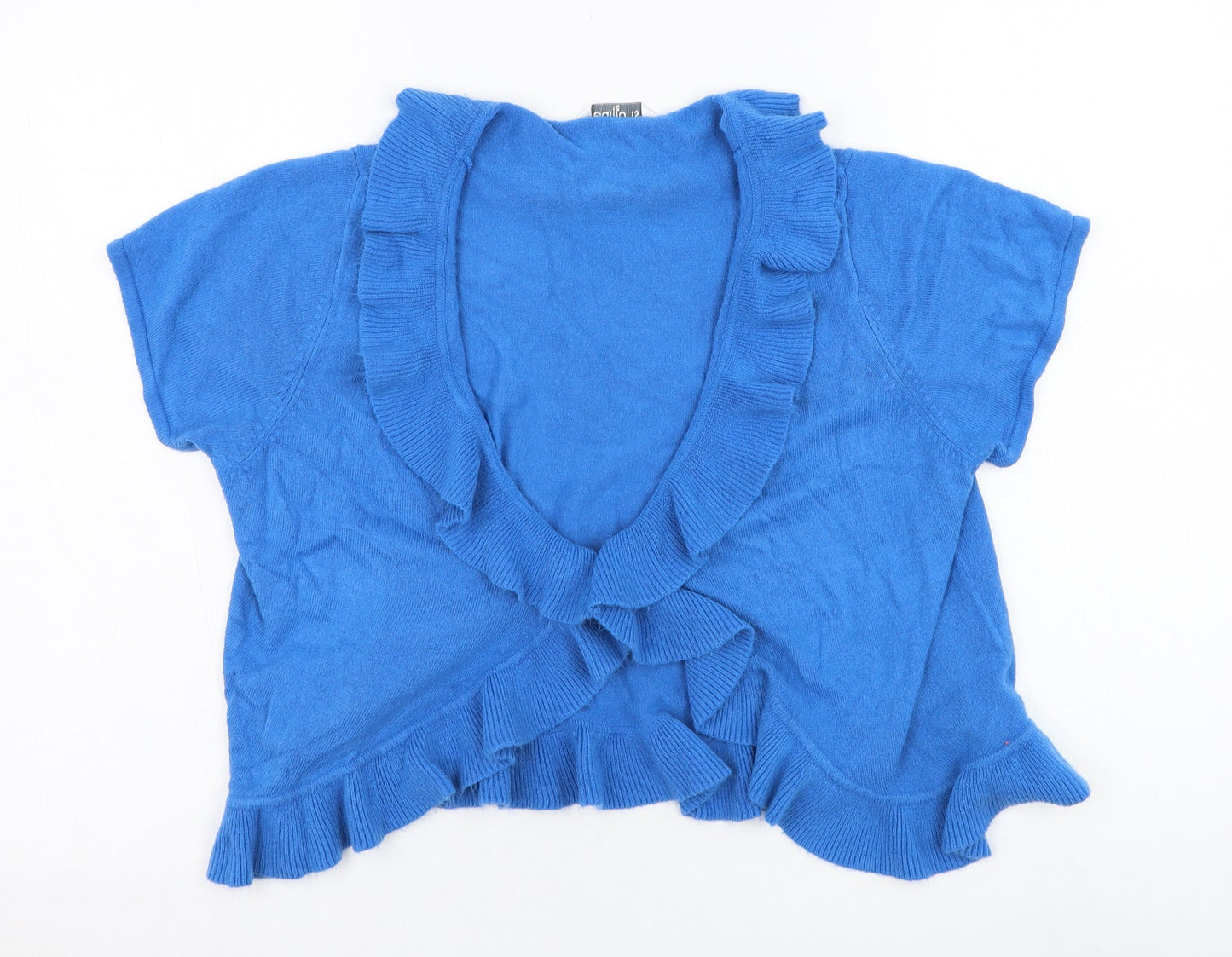 Editions Womens Blue V-Neck  Acrylic Cardigan Jumper Size 12