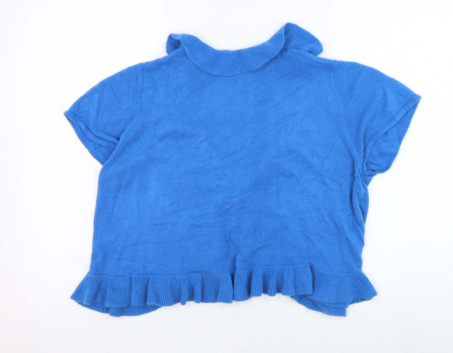 Editions Womens Blue V-Neck  Acrylic Cardigan Jumper Size 12