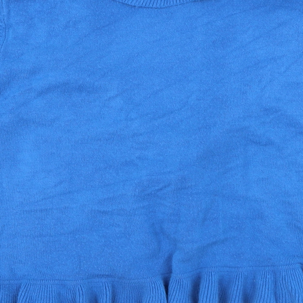 Editions Womens Blue V-Neck  Acrylic Cardigan Jumper Size 12