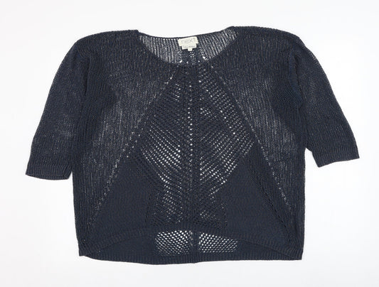 NEXT Womens Blue Round Neck  Acrylic Pullover Jumper Size 18