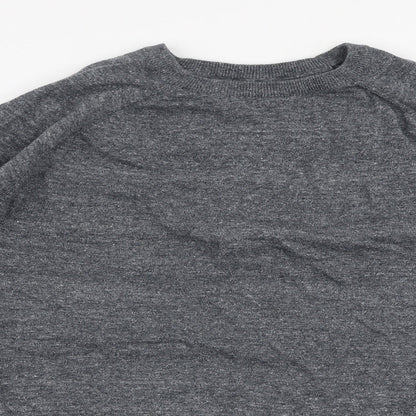 Threadbare Mens Grey Round Neck  Cotton Pullover Jumper Size XL