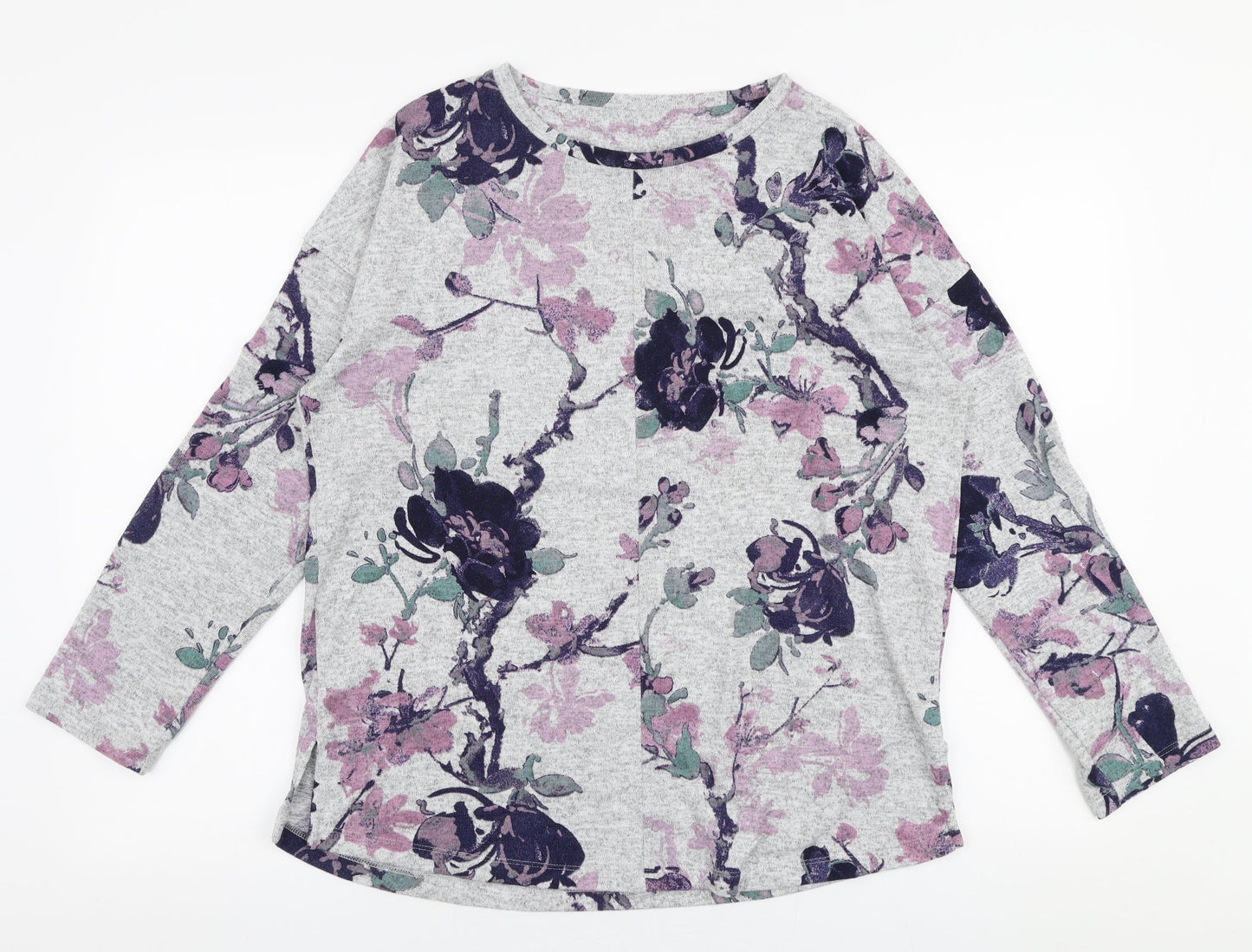 Dunnes Stores Womens Multicoloured Round Neck Floral Polyester Pullover Jumper Size M