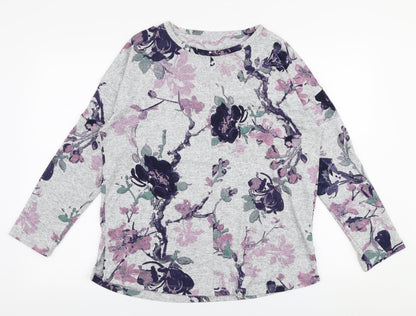 Preloved Dunnes Stores Womens Multicoloured Round Neck Floral Polyester Pullover Jumper Size M - Front