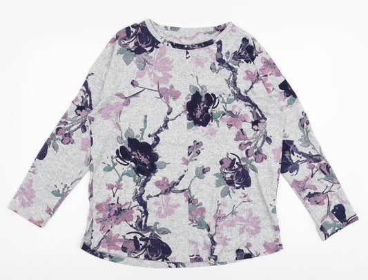 Dunnes Stores Womens Multicoloured Round Neck Floral Polyester Pullover Jumper Size M