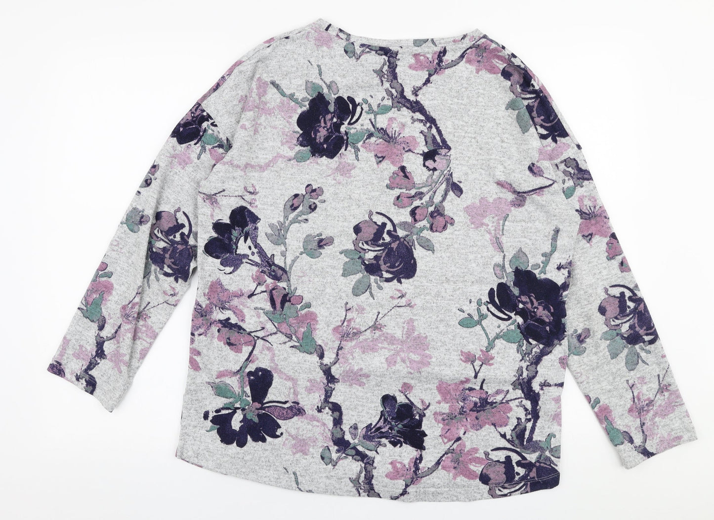 Dunnes Stores Womens Multicoloured Round Neck Floral Polyester Pullover Jumper Size M