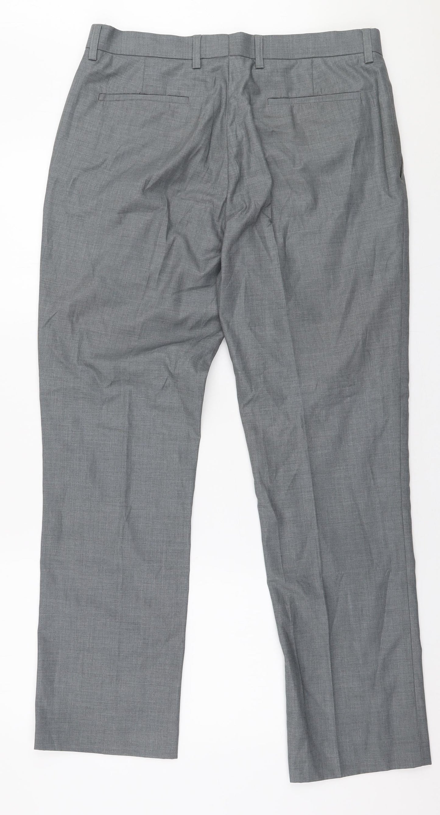 Butler and Webb Mens Grey  Polyester Trousers  Size 34 in L31 in Regular Zip