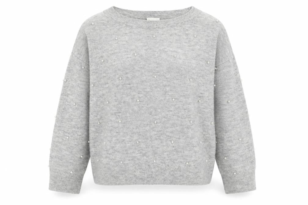 H&M Womens Grey Round Neck  Acrylic Pullover Jumper Size M