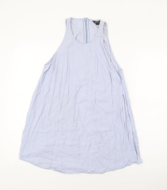 Topshop Womens Blue  Viscose Basic Tank Size 8 Scoop Neck
