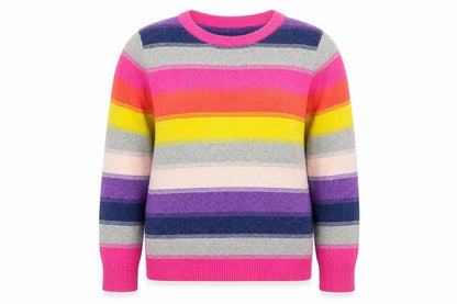 Gap Girls Multicoloured Round Neck Colourblock Cotton Pullover Jumper Size M