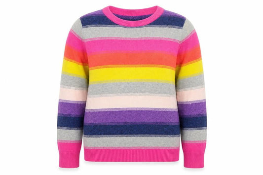 Gap Girls Multicoloured Round Neck Colourblock Cotton Pullover Jumper Size M