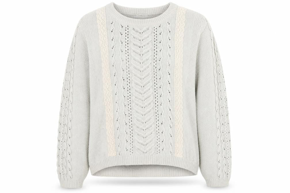 Indigo Womens Grey Round Neck  Polyamide Pullover Jumper Size 14