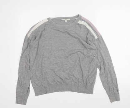 Next Womens Grey Round Neck  Cotton Pullover Jumper Size 12