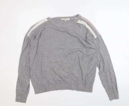 NEXT Womens Grey Round Neck  Cotton Pullover Jumper Size 12
