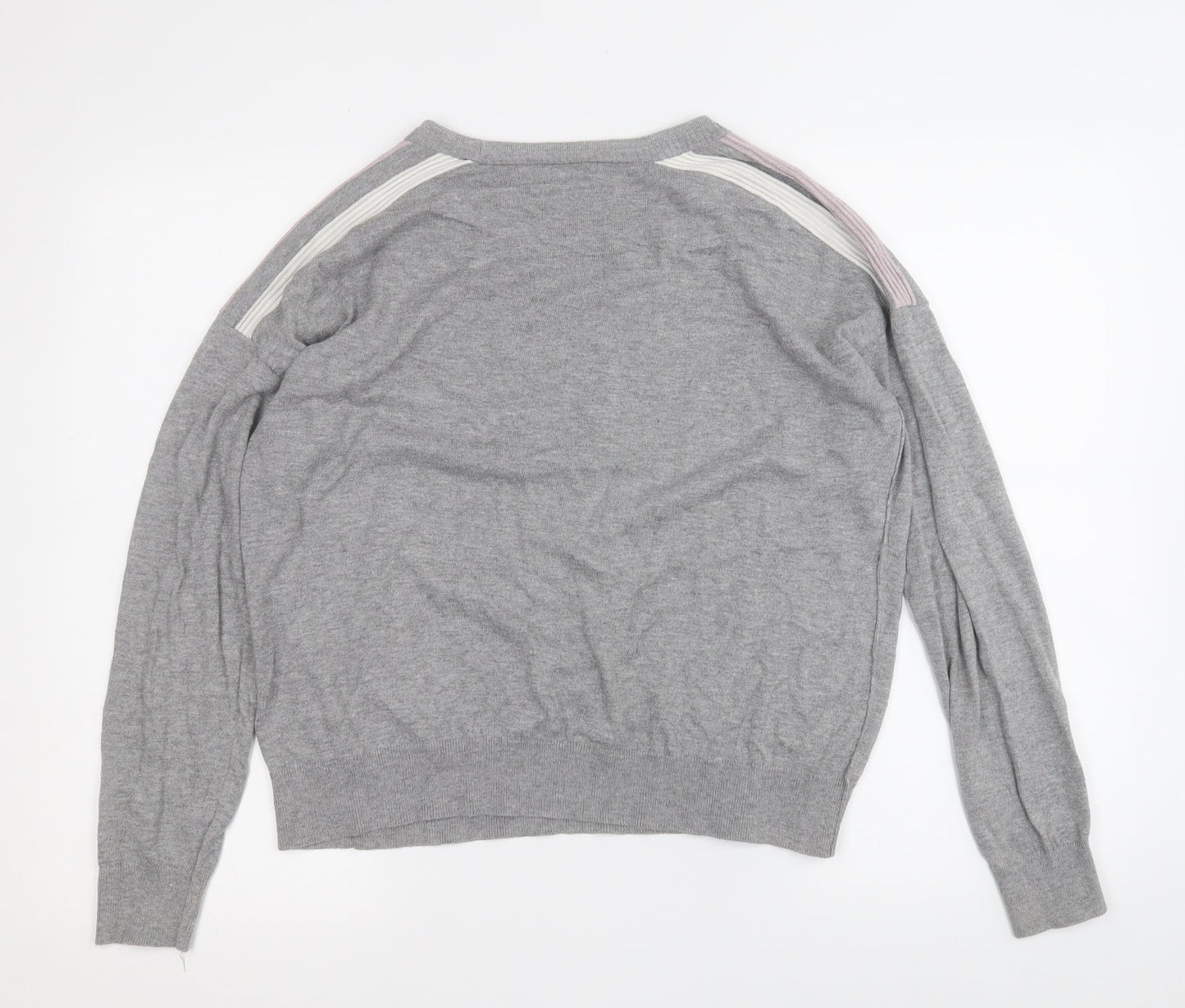 NEXT Womens Grey Round Neck  Cotton Pullover Jumper Size 12