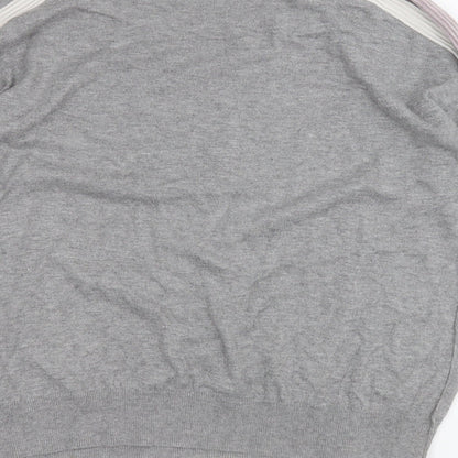 Next Womens Grey Round Neck  Cotton Pullover Jumper Size 12