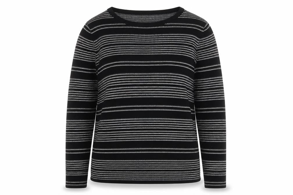 Papaya Womens Black Round Neck Geometric Acrylic Pullover Jumper Size 14