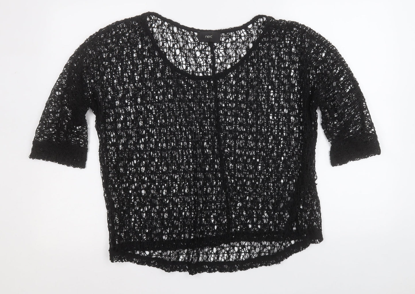 NEXT Womens Black Round Neck  Polyester Pullover Jumper Size 14
