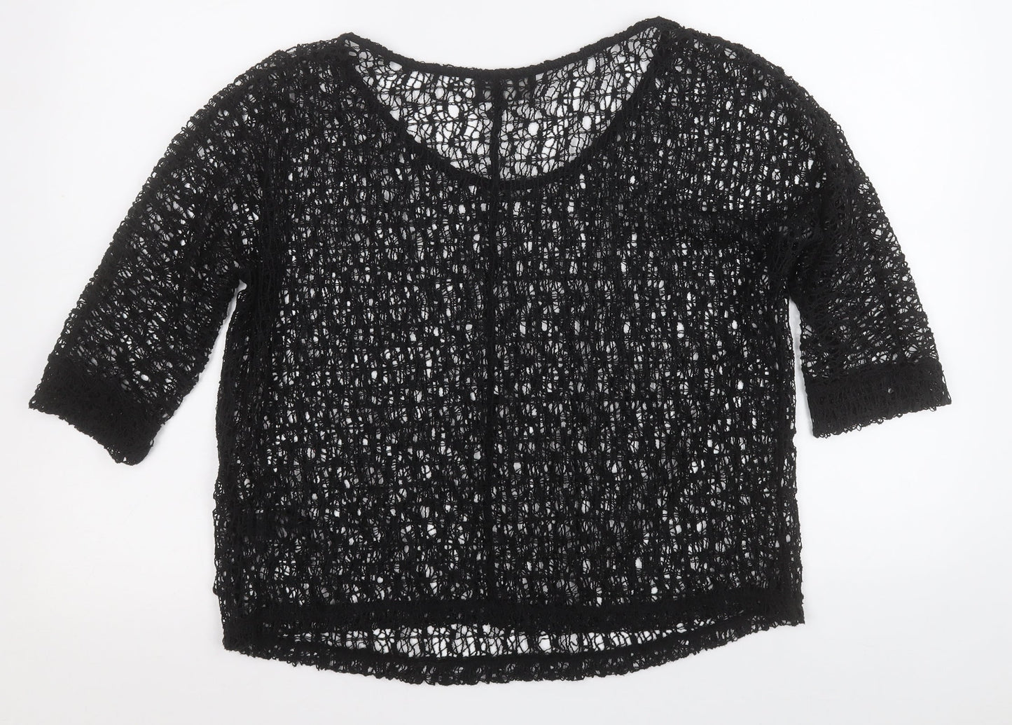 NEXT Womens Black Round Neck  Polyester Pullover Jumper Size 14