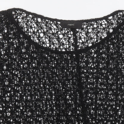 Next Womens Black Round Neck  Polyester Pullover Jumper Size 14