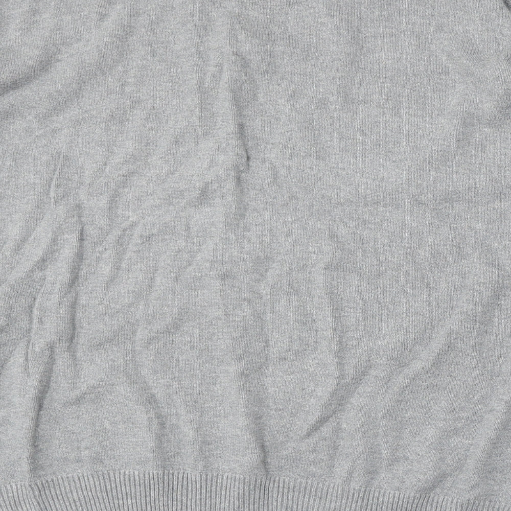 Blue Harbour Mens Grey V-Neck  Polyester Pullover Jumper Size L