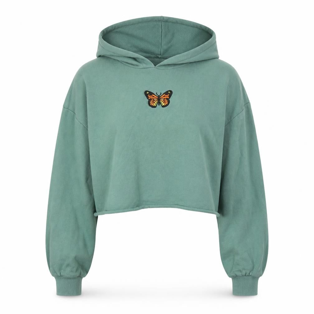 SheIn Womens Green  Cotton Pullover Hoodie Size M