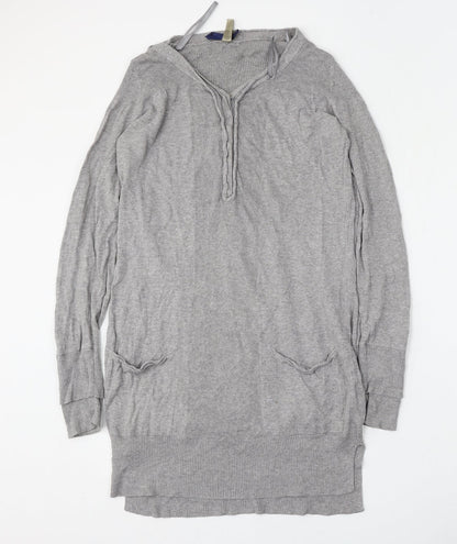 Next Womens Grey V-Neck  Polyester Cardigan Jumper Size 12