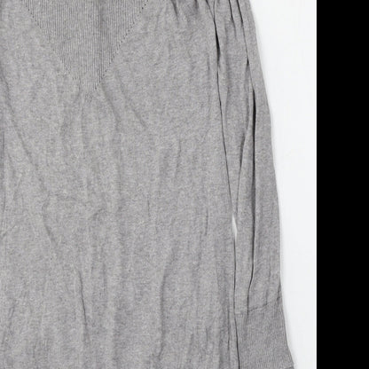 Next Womens Grey V-Neck  Polyester Cardigan Jumper Size 12