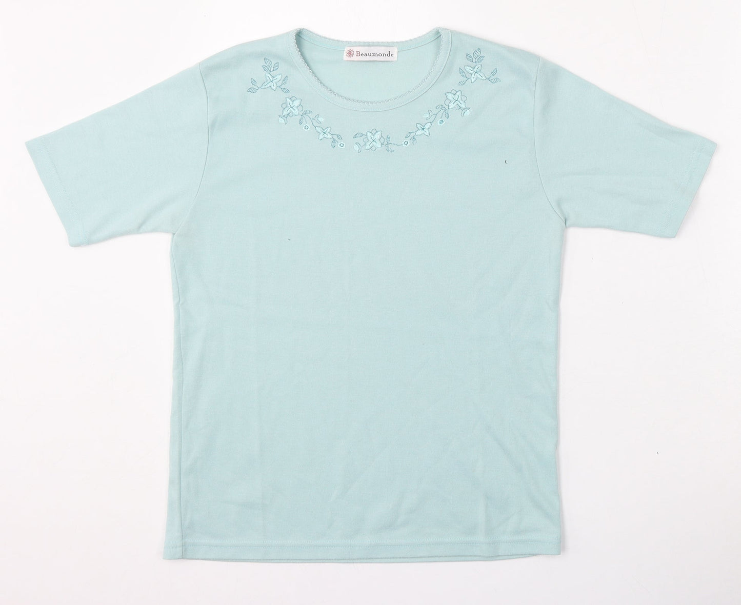 Beaumonde Womens Blue Round Neck  Polyester Pullover Jumper Size M