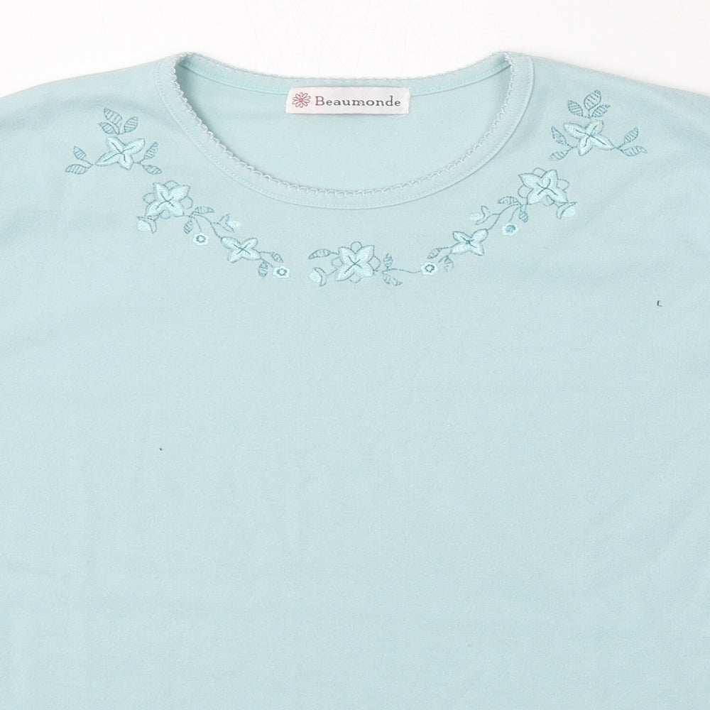 Beaumonde Womens Blue Round Neck  Polyester Pullover Jumper Size M