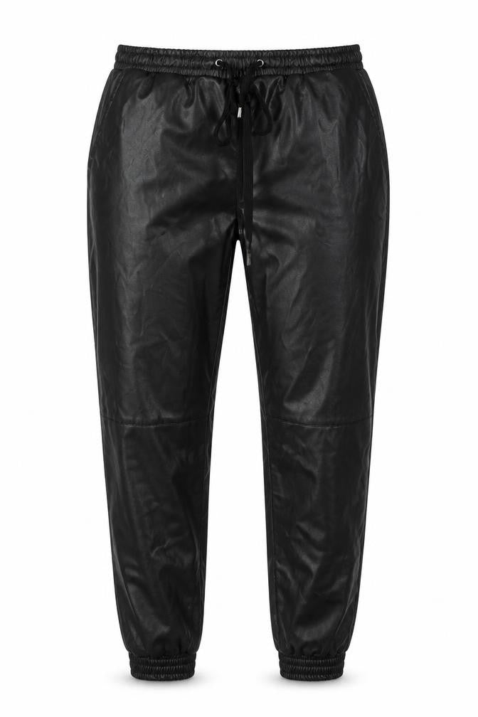 Papaya Womens Black  Polyurethane Trousers  Size 12 L26 in Regular