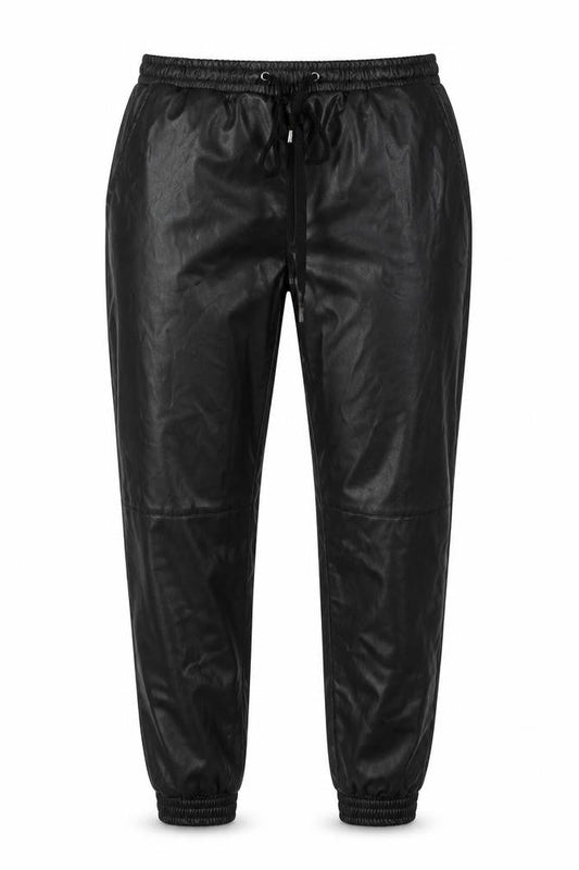 Papaya Womens Black  Polyurethane Trousers  Size 12 L26 in Regular