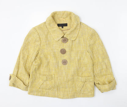 Next Womens Yellow   Jacket  Size 12  Button