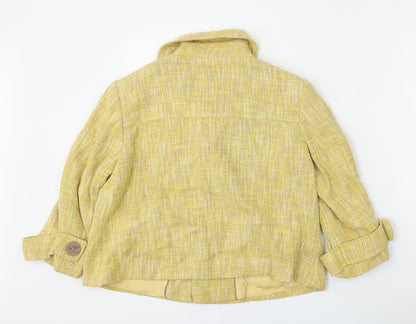 Next Womens Yellow   Jacket  Size 12  Button