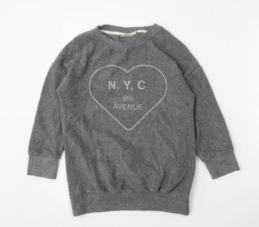 NEXT Girls Grey  Polyester Pullover Sweatshirt Size 9 Years