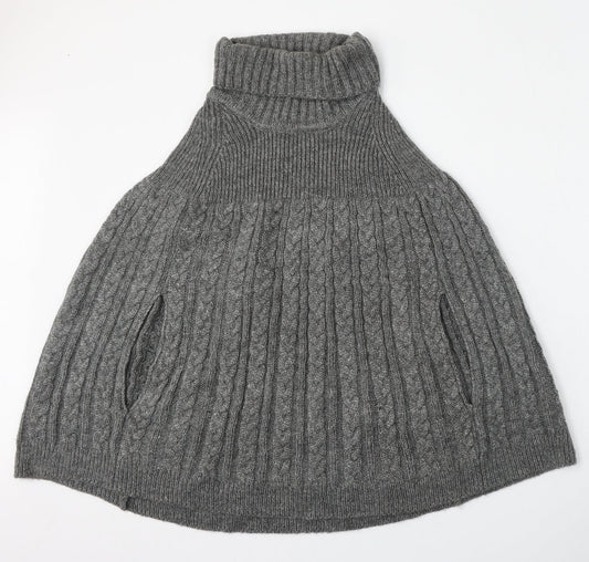 Preworn Womens Grey Roll Neck  Polyester Pullover Jumper Size M