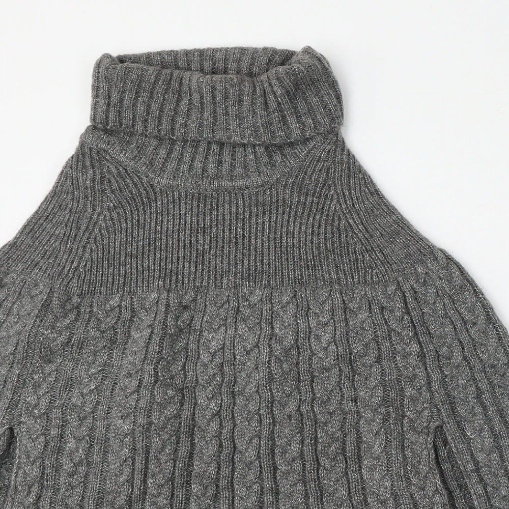 Preworn Womens Grey Roll Neck  Polyester Pullover Jumper Size M
