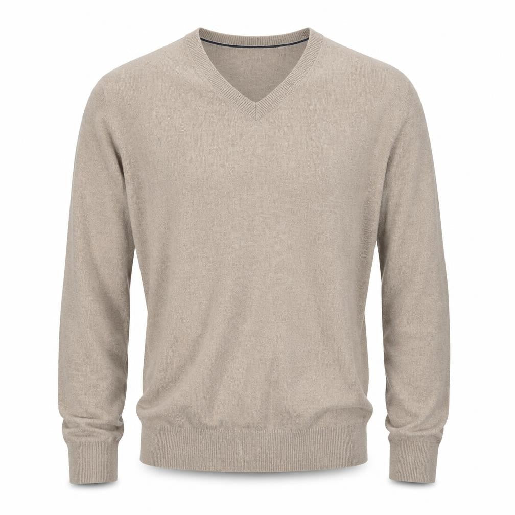 Gap Mens Beige V-Neck  Cotton Pullover Jumper Size M