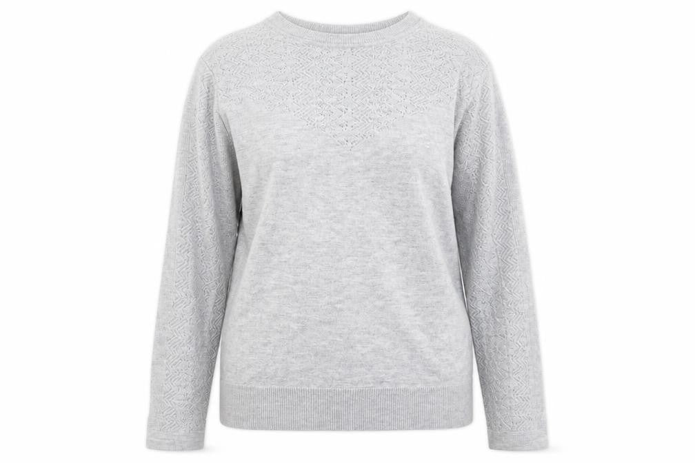 Warehouse Womens Grey Round Neck  Viscose Pullover Jumper Size 10