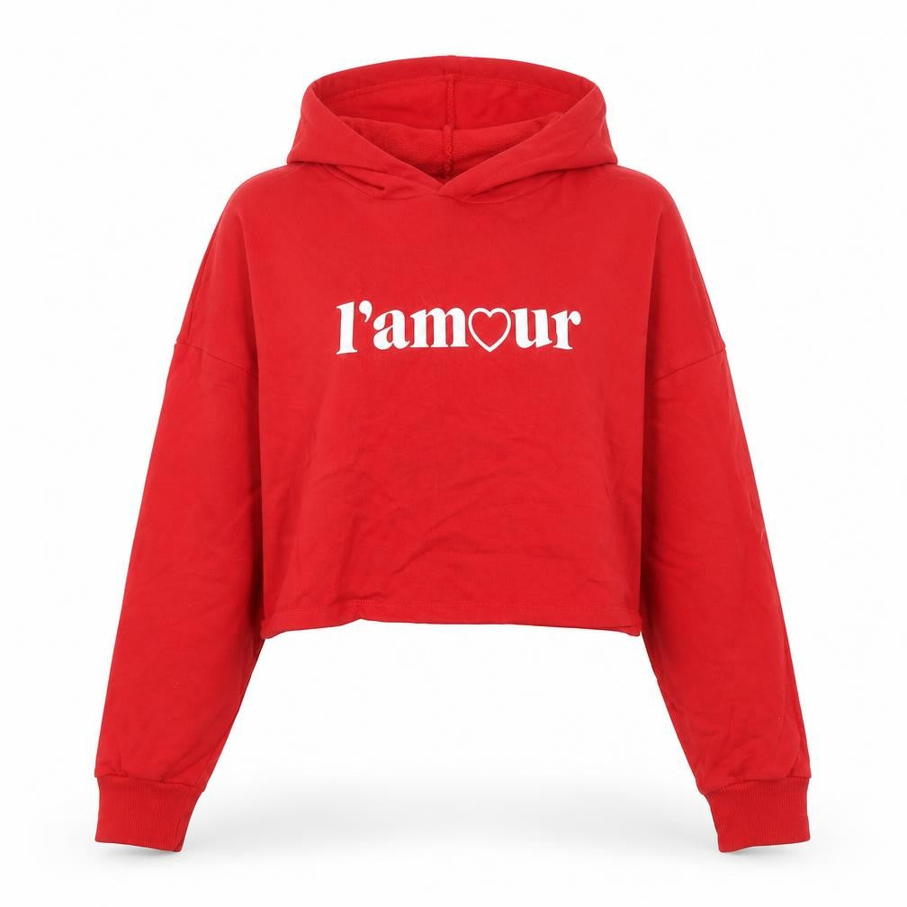 H&M Womens Red  Cotton Pullover Sweatshirt Size S   - Heart