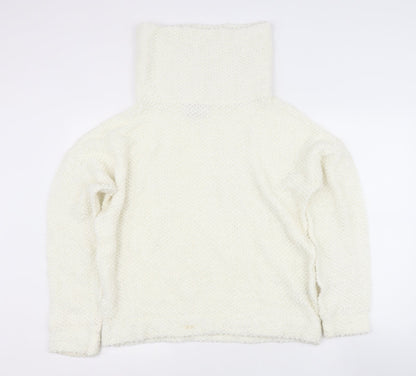 Next Womens Beige Roll Neck  Acrylic Pullover Jumper Size 14